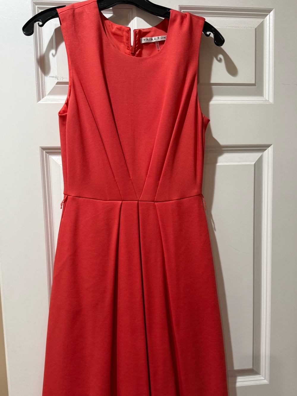Trina Turk Sleeveless Coral-Red Midi Dress